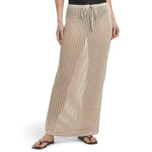 SENSEA natural Drawstring Maxi Swim Cover-up Skirt